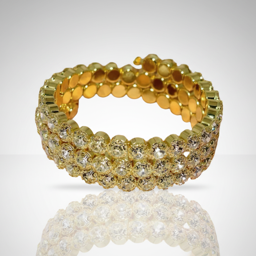 Gold 3 Row Flexible Bracelet