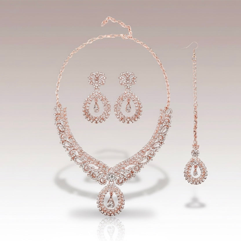 Rose Gold Pendant Jewelry Set