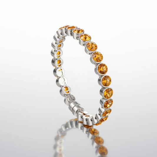 Yellow Silver Magnetic Clasp Bracelet