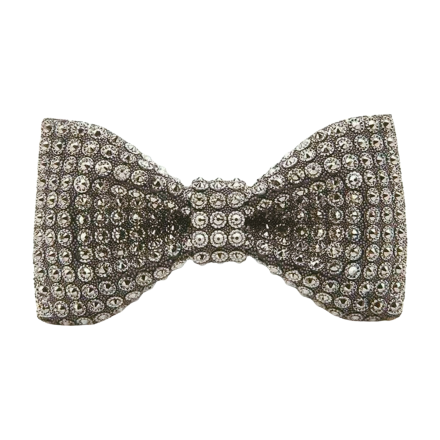 Grey Silver Beaded Bowtie