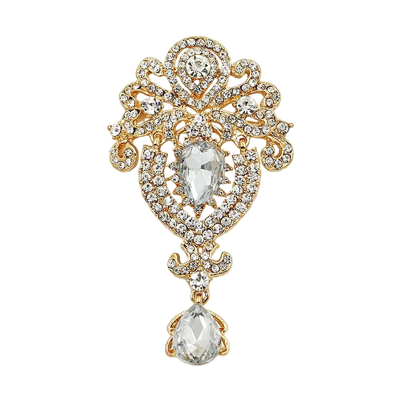 Vintage Royalty Brooch Pin Clear