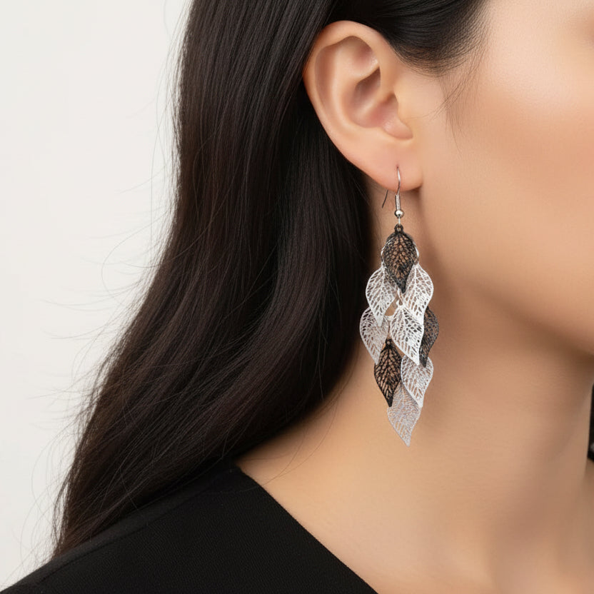 Leaf Tassel Earrings