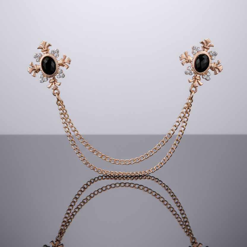 Medallion Black Lapel/Collar Pin