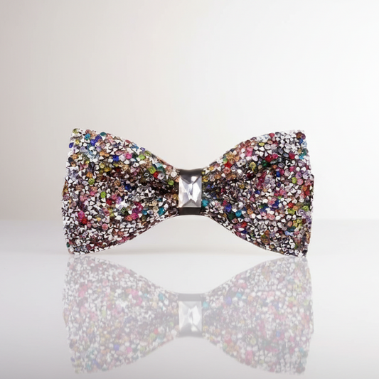 Multicolor Rhinestone Bow Tie