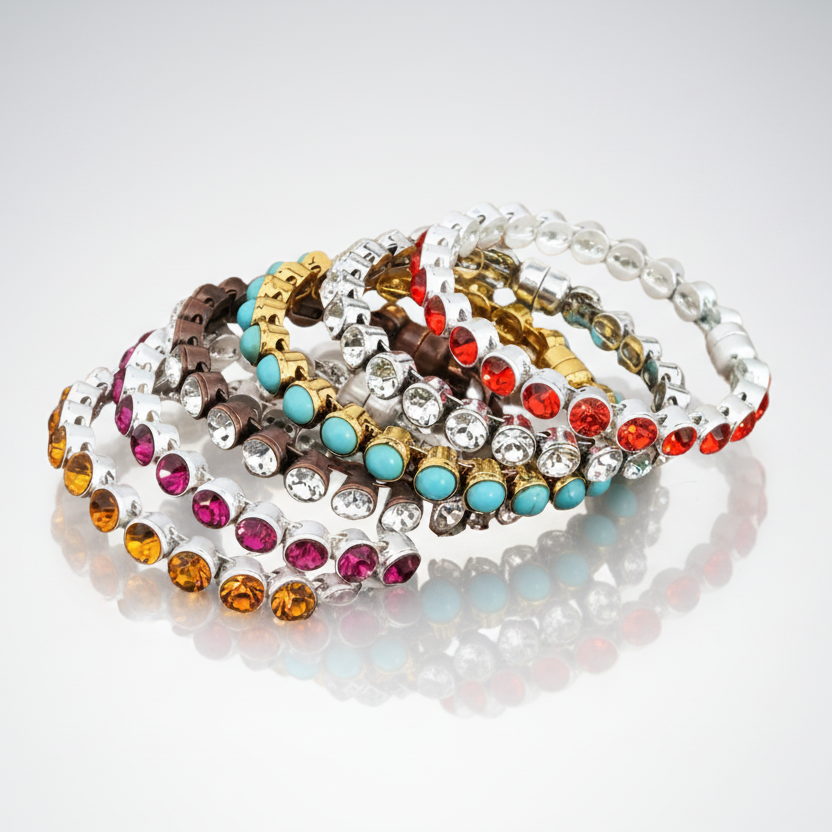 Clear Silver Magnetic Clasp Bracelet