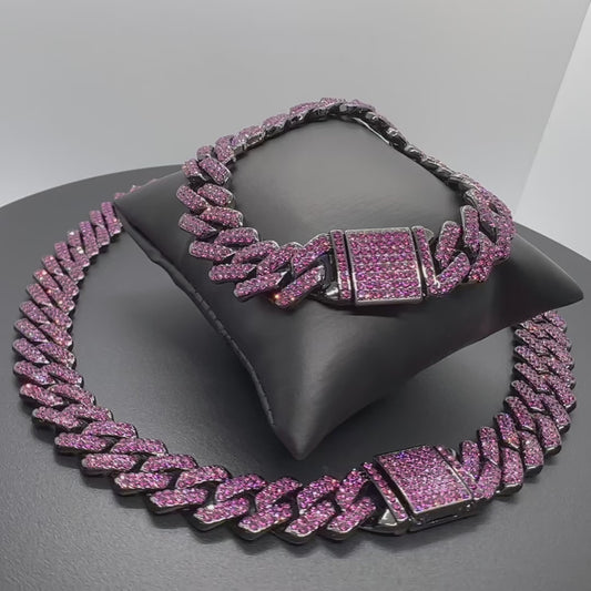 Purple Cuban Chain Set